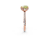 Rose gold Fancy Yellow Heart Cut Diamond Solitaire Ring with Four-Prong Setting and Pavé Band_5