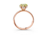 Rose gold Fancy Yellow Heart Cut Diamond Solitaire Ring with Four-Prong Setting and Pavé Band_6