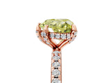 Rose gold Fancy Yellow Heart Cut Diamond Solitaire Ring with Four-Prong Setting and Pavé Band_8