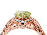 Rose gold Fancy Yellow Heart Cut Diamond Solitaire Ring with Hidden Halo and Pavé Band_31