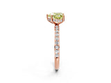 Rose gold Fancy Yellow Heart Cut Diamond Solitaire Ring with Pavé Band and Hidden Halo_69