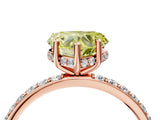 Rose gold Fancy Yellow Heart Cut Diamond Solitaire Ring with Pavé Band and Hidden Halo_71