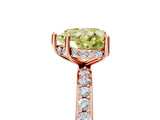 Rose gold Fancy Yellow Heart Cut Diamond Solitaire Ring with Pavé Band and Hidden Halo_72