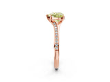 Rose gold Fancy Yellow Heart Cut Diamond Solitaire Ring with Pavé Band and Prong Setting_14