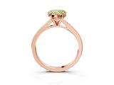 Rose gold Fancy Yellow Heart Cut Diamond Solitaire Ring with Pavé Band and Prong Setting_15