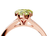 Rose gold Fancy Yellow Heart Cut Diamond Solitaire Ring with Pavé Band and Prong Setting_16