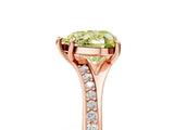 Rose gold Fancy Yellow Heart Cut Diamond Solitaire Ring with Pavé Band and Prong Setting_17