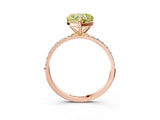 Rose gold Fancy Yellow Heart Cut Diamond Solitaire Ring with Pave Band and Four Prong Setting_110