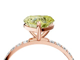 Rose gold Fancy Yellow Heart Cut Diamond Solitaire Ring with Pave Band and Four Prong Setting_111
