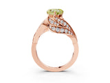 Rose gold Fancy Yellow Heart Cut Diamond Solitaire Ring with Prong Setting and Twisted Pavé Band_3