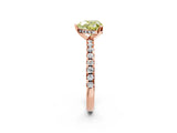 Rose gold Fancy Yellow Heart Cut Diamond Solitaire Ring with Round  Pavé Band and Four-Prong Setting_38