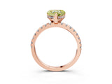 Rose gold Fancy Yellow Heart Cut Diamond Solitaire Ring with Round  Pavé Band and Four-Prong Setting_39