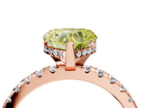 Rose gold Fancy Yellow Heart Cut Diamond Solitaire Ring with Round  Pavé Band and Four-Prong Setting_40