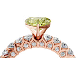Rose gold Fancy Yellow Heart Cut Diamond Solitaire Ring with Shared Prong Pavé Band and Four-Prong Setting_62
