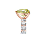 Rose gold Fancy Yellow Heart Cut Diamond Solitaire Ring with Shared Prong Pavé Band and Four-Prong Setting_63
