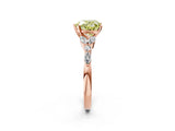 Rose gold Fancy Yellow Heart Cut Diamond Solitaire Ring with Side Stones and Four-Prong Setting_39