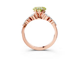 Rose gold Fancy Yellow Heart Cut Diamond Solitaire Ring with Side Stones and Four-Prong Setting_40