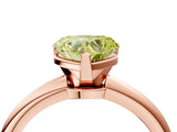 Rose gold Fancy Yellow Heart Cut Diamond Solitaire Ring with Six-Prong Setting and Classic Band_277