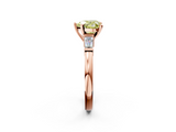 Rose gold Fancy Yellow Heart  Cut Diamond Solitaire Ring with Tapered Baguette Accents and Four-Prong Setting_77