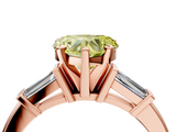 Rose gold Fancy Yellow Heart  Cut Diamond Solitaire Ring with Tapered Baguette Accents and Four-Prong Setting_79