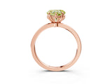 Rose gold Fancy Yellow Heart Cut Diamond Solitaire Ring with Thin Band and Prong Setting_15