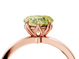 Rose gold Fancy Yellow Heart Cut Diamond Solitaire Ring with Thin Band and Prong Setting_16