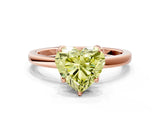 Rose gold Fancy Yellow Heart Cut Diamond Solitaire Ring with Thin Band and Prong Setting_24