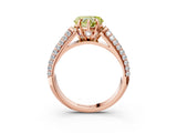 Rose gold Fancy Yellow Heart Cut Diamond Solitaire Ring with Three-Row Pavé Band and Four-Prong Setting_40