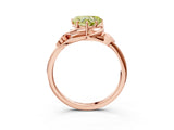 Rose gold Fancy Yellow Heart Cut Diamond Solitaire Ring with Twist Band and Four-Prong Setting_147