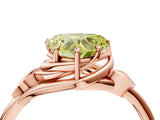 Rose gold Fancy Yellow Heart Cut Diamond Solitaire Ring with Twist Band and Four-Prong Setting_148