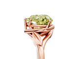 Rose gold Fancy Yellow Heart Cut Diamond Solitaire Ring with Twist Band and Four-Prong Setting_149