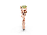 Rose gold Fancy Yellow Heart Cut Diamond Solitaire Ring with Twisted Band and Prong Setting_212