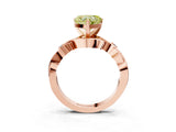 Rose gold Fancy Yellow Heart Cut Diamond Solitaire Ring with Twisted Band and Prong Setting_213