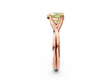 Rose gold Fancy Yellow Heart Cut Diamond Solitaire Twist Band Prong Setting Ring_81