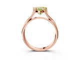 Rose gold Fancy Yellow Heart Cut Diamond Solitaire Twist Band Prong Setting Ring_82