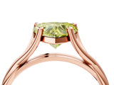 Rose gold Fancy Yellow Heart Cut Diamond Solitaire Twist Band Prong Setting Ring_83