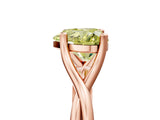 Rose gold Fancy Yellow Heart Cut Diamond Solitaire Twist Band Prong Setting Ring_84