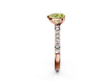 Rose gold Fancy Yellow Heart  Cut Diamond Solitaire with Pave Band and Four-Prong Setting 2