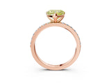 Rose gold Fancy Yellow Heart  Cut Diamond Solitaire with Pave Band and Four-Prong Setting 3