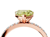 Rose gold Fancy Yellow Heart  Cut Diamond Solitaire with Pave Band and Four-Prong Setting 4