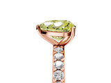 Rose gold Fancy Yellow Heart  Cut Diamond Solitaire with Pave Band and Four-Prong Setting 5