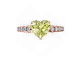 Rose gold Fancy Yellow Heart  Cut Diamond Solitaire with Pave Band and Four-Prong Setting_107