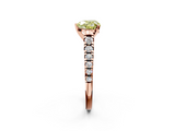 Rose gold Fancy Yellow Heart  Cut Diamond Solitaire with Pave Band and Four-Prong Setting_109