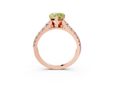 Rose gold Fancy Yellow Heart  Cut Diamond Solitaire with Pave Band and Four-Prong Setting_110