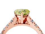 Rose gold Fancy Yellow Heart  Cut Diamond Solitaire with Pave Band and Four-Prong Setting_111