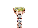 Rose gold Fancy Yellow Heart  Cut Diamond Solitaire with Pave Band and Four-Prong Setting_112