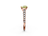 Rose gold Fancy Yellow Heart  Cut Diamond Solitaire with Pave Band and Four-Prong Setting_115
