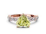 Rose gold Fancy Yellow Heart Cut Diamond Solitaire with Side Stones, Pave Band, Four-Prong Setting_88
