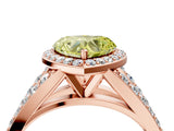 Rose gold Fancy Yellow Heart Cut Diamond Split Shank Halo Ring with Four-Prong Setting_62
