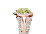 Rose gold Fancy Yellow Heart Cut Diamond Split Shank Halo Ring with Four-Prong Setting_63